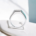 2Ct Emerald Moissanite Men's Ring - Ornalux