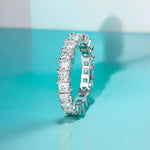 D Color Moissanite Eternity Band - 3mm Princess Cut - Ornalux