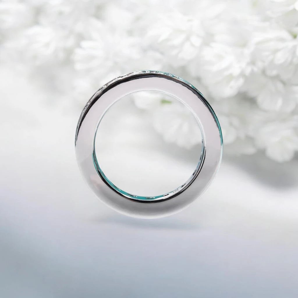 3.5mm D Color Moissanite Eternity Wedding Band - Ornalux