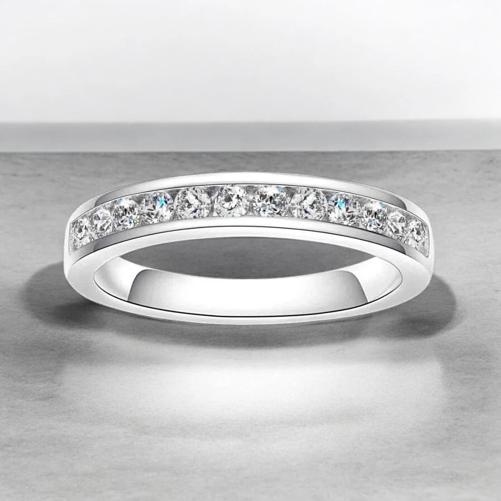 2mm Round Cut Moissanite Wedding Band - Ornalux