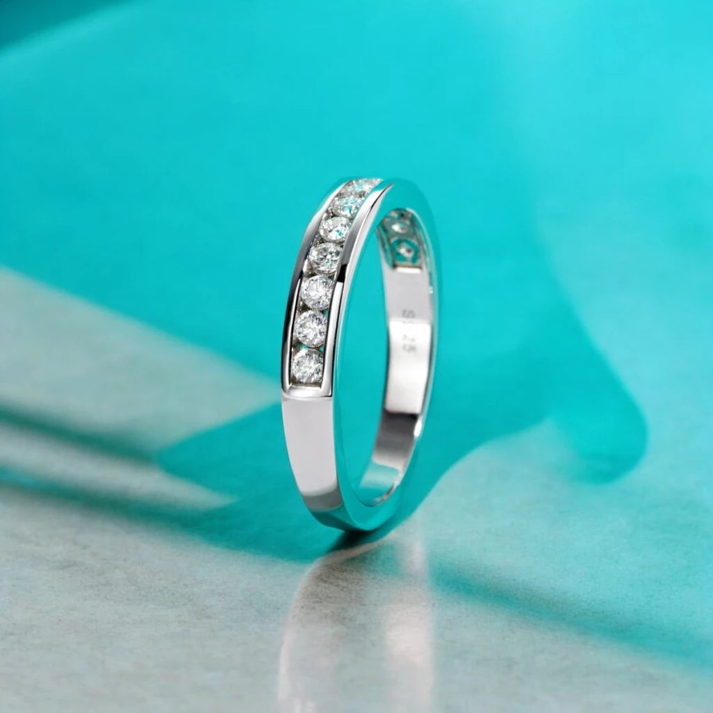 2mm Round Cut Moissanite Wedding Band - Ornalux