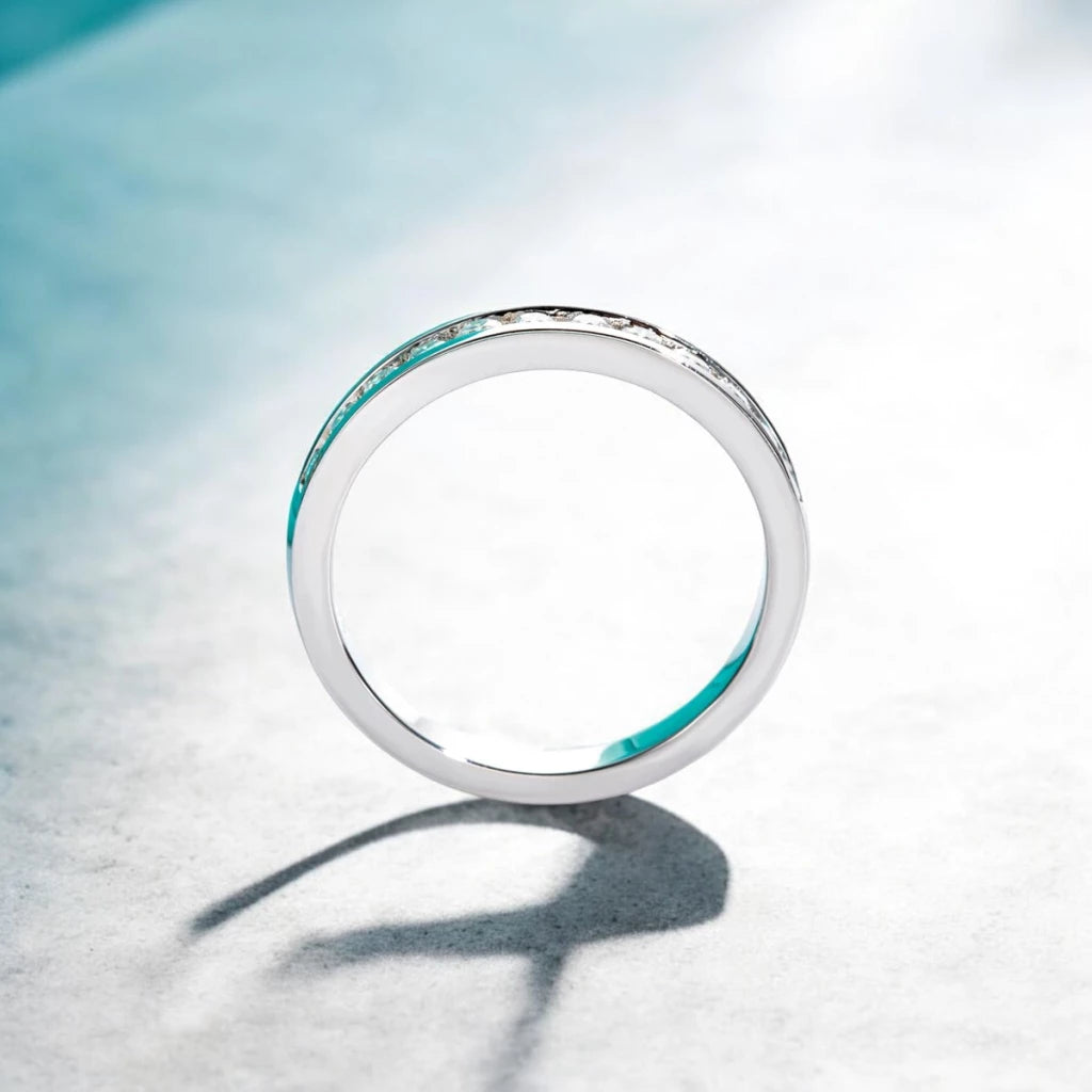 2mm Round Cut Moissanite Wedding Band - Ornalux