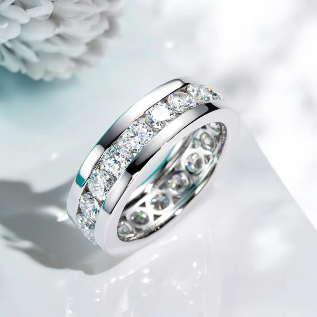 Moissanite Eternity Band Ring for Men/Women - Ornalux