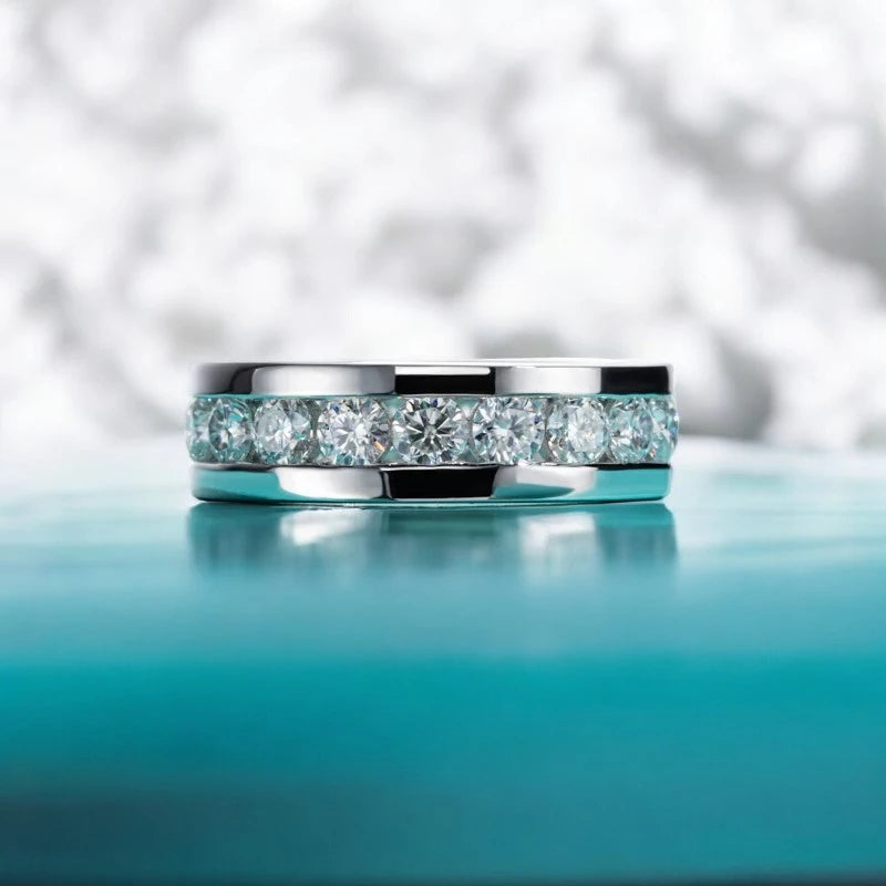 Moissanite Eternity Band Ring for Men/Women - Ornalux