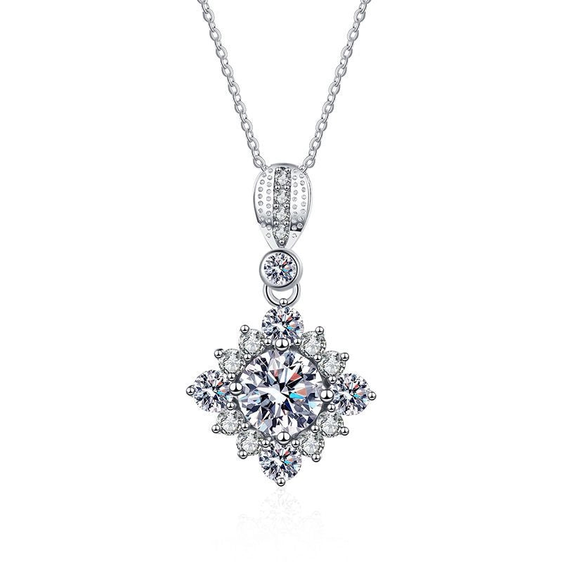 1Ct Moissanite Diamond Pendant Necklace - Vintage Design - Ornalux