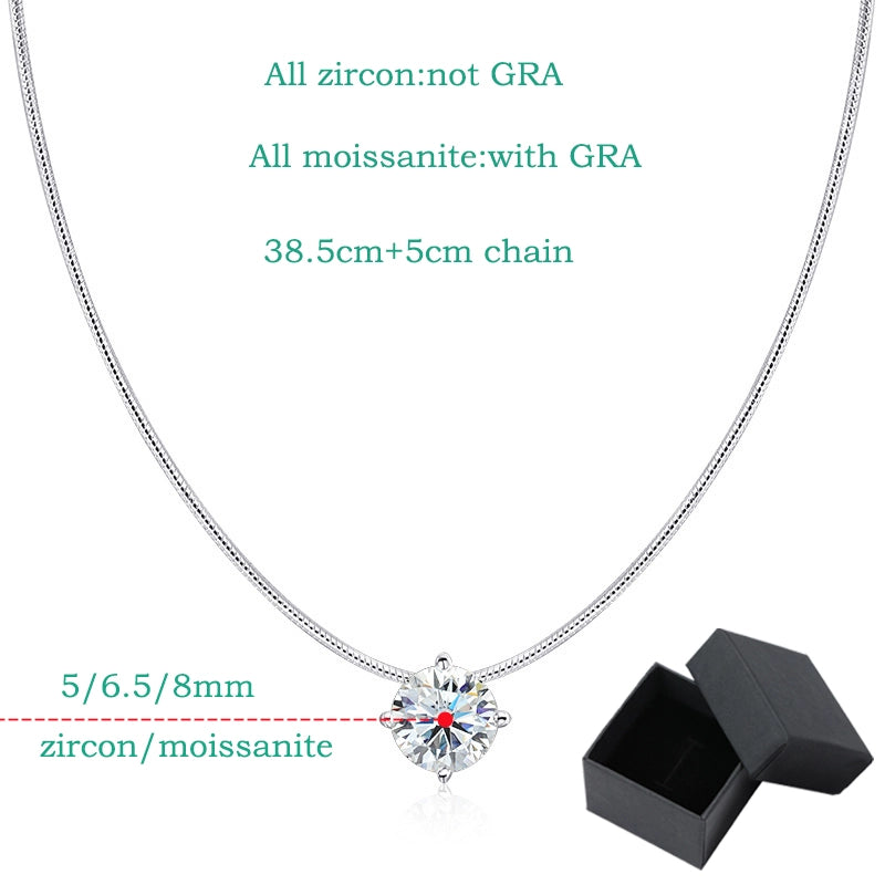 2CT Certified Moissanite Necklace - Sparkling Pendant - Ornalux
