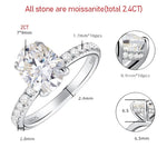 2.4Cttw Oval Cut Moissanite Wedding Ring - Ornalux