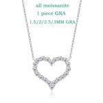 2CT Moissanite Heart Necklace S925 Silver - Ornalux