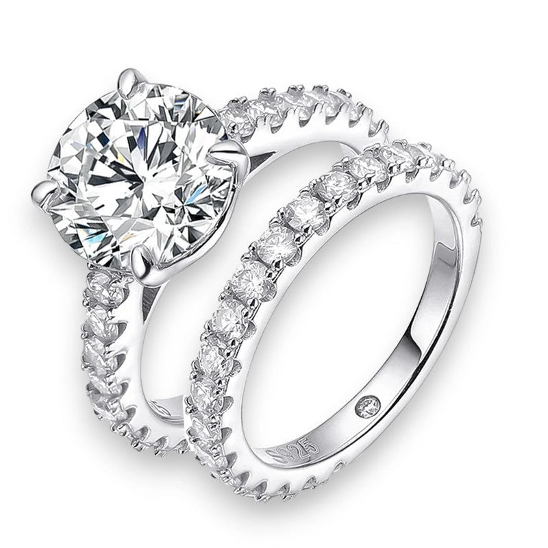 Luxury 4.15Cttw Moissanite Wedding Diamond Ring Set - Ornalux