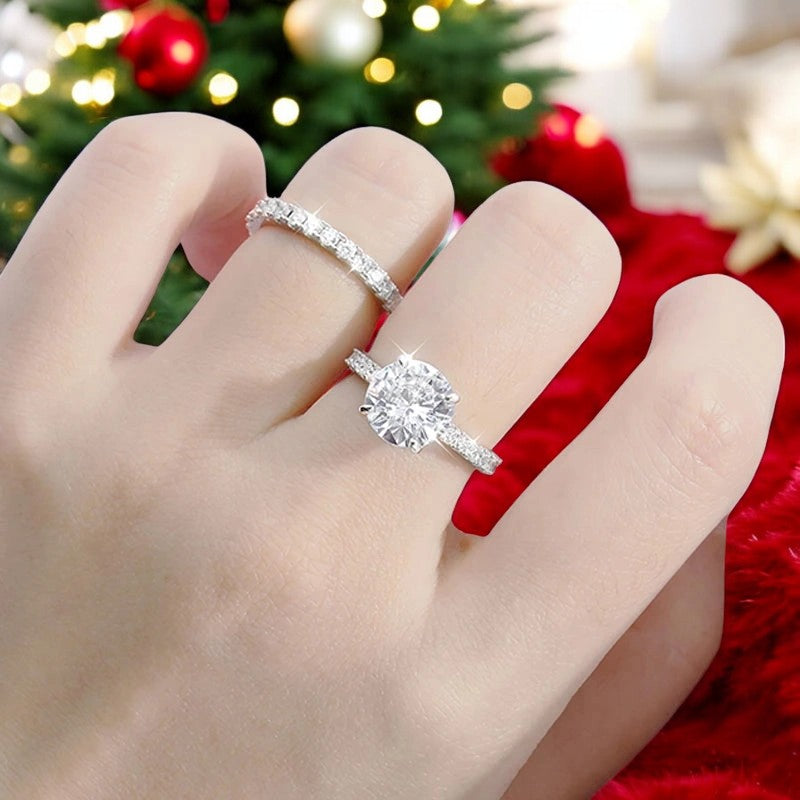 Luxury 4.15Cttw Moissanite Wedding Diamond Ring Set - Ornalux