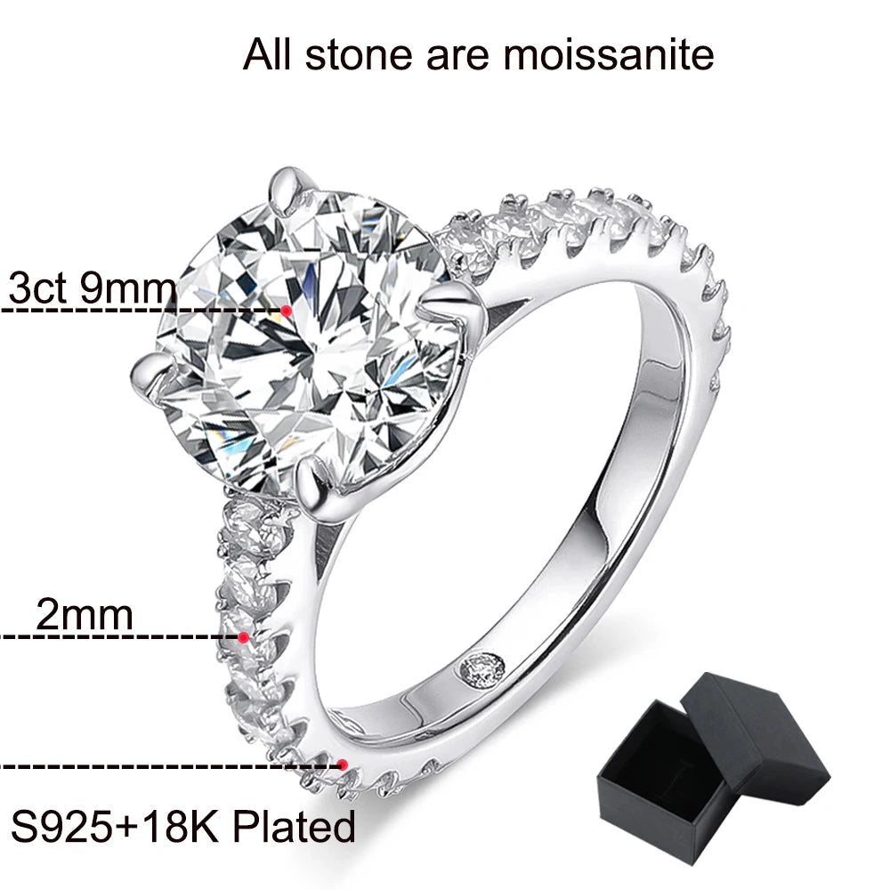 Luxury 4.15Cttw Moissanite Wedding Diamond Ring Set - Ornalux