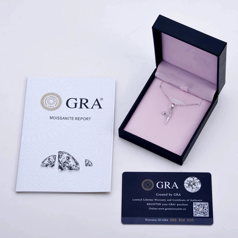 Initial Name Moissanite Pendent Necklace | A-Z Letters - Ornalux