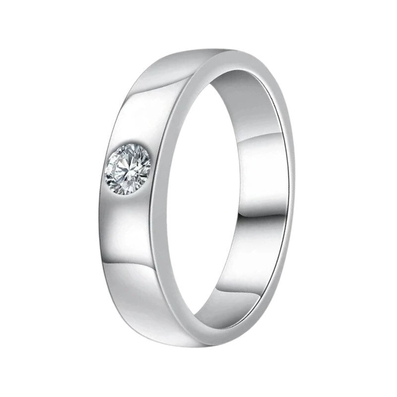 0.2ct Moissanite Diamond Men's Wedding Ring - Ornalux