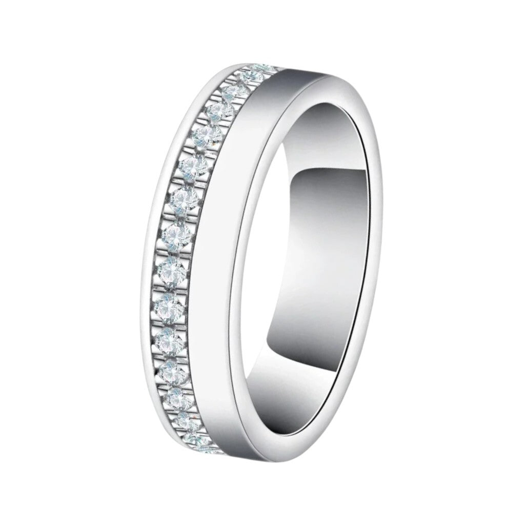 D Color Moissanite Wedding Band Rings for Men - Ornalux