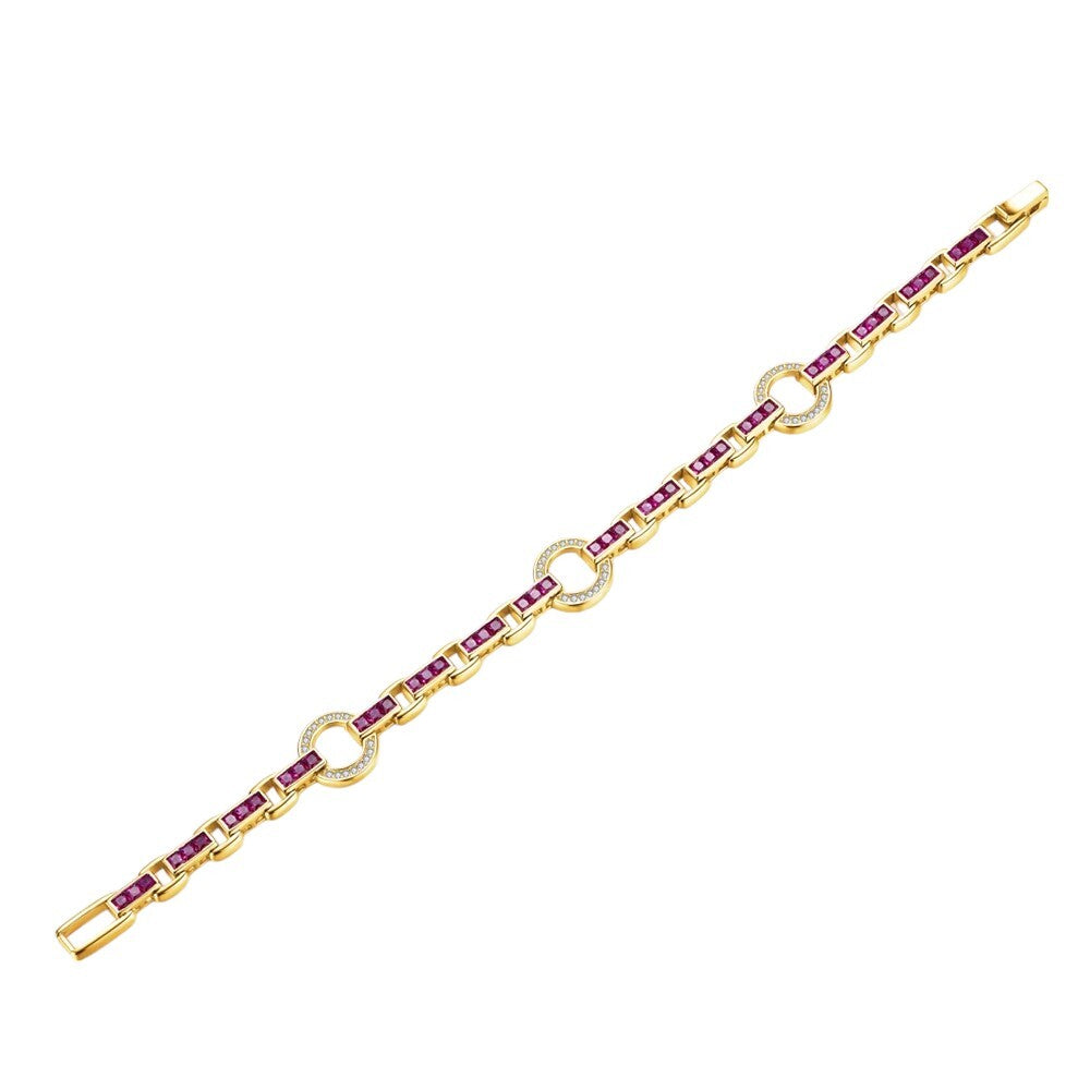 Luxury S925 Sterling Silver Ruby Gemstone Bracelet - Ornalux