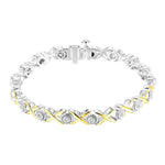 Luxury 925 Silver 18K Gold Tennis Bracelet - Ornalux