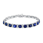 Luxury 925 Silver Blue Spinel Tennis Bracelet - Ornalux