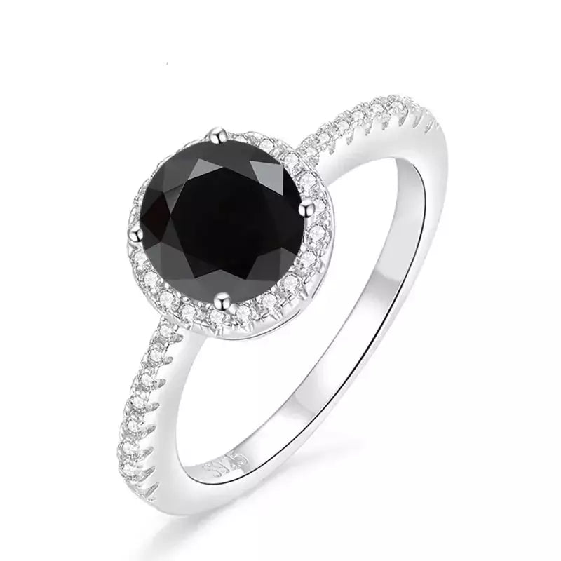 2Ct Black Moissanite Diamond Ring - Elegant Wedding Jewelry - Ornalux