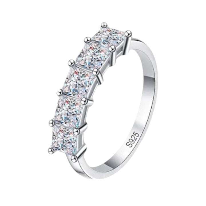 2Cttw D Color Princess Cut Moissanite Diamond Ring - Ornalux