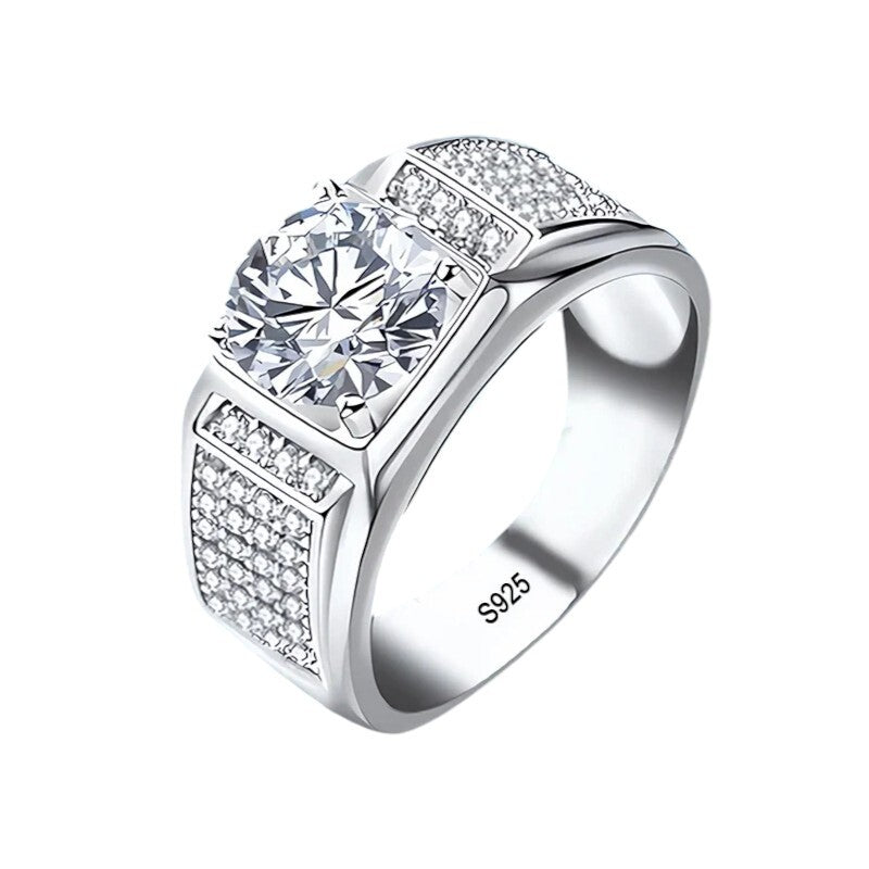 1Ct D Color Moissanite Men's Wedding Band - Ornalux