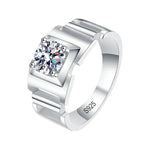 D Color Moissanite Ring 1ct Men's Band - Ornalux