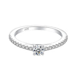 Certified Moissanite Silver Ring - Sparkling Women's Jewelry - Ornalux