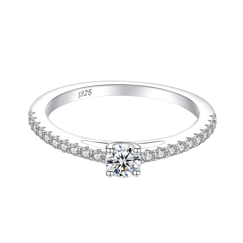 Certified Moissanite Silver Ring - Sparkling Women's Jewelry - Ornalux