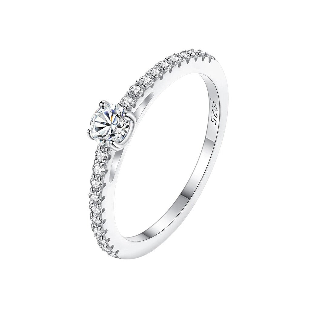 Certified Moissanite Silver Ring - Sparkling Women's Jewelry - Ornalux