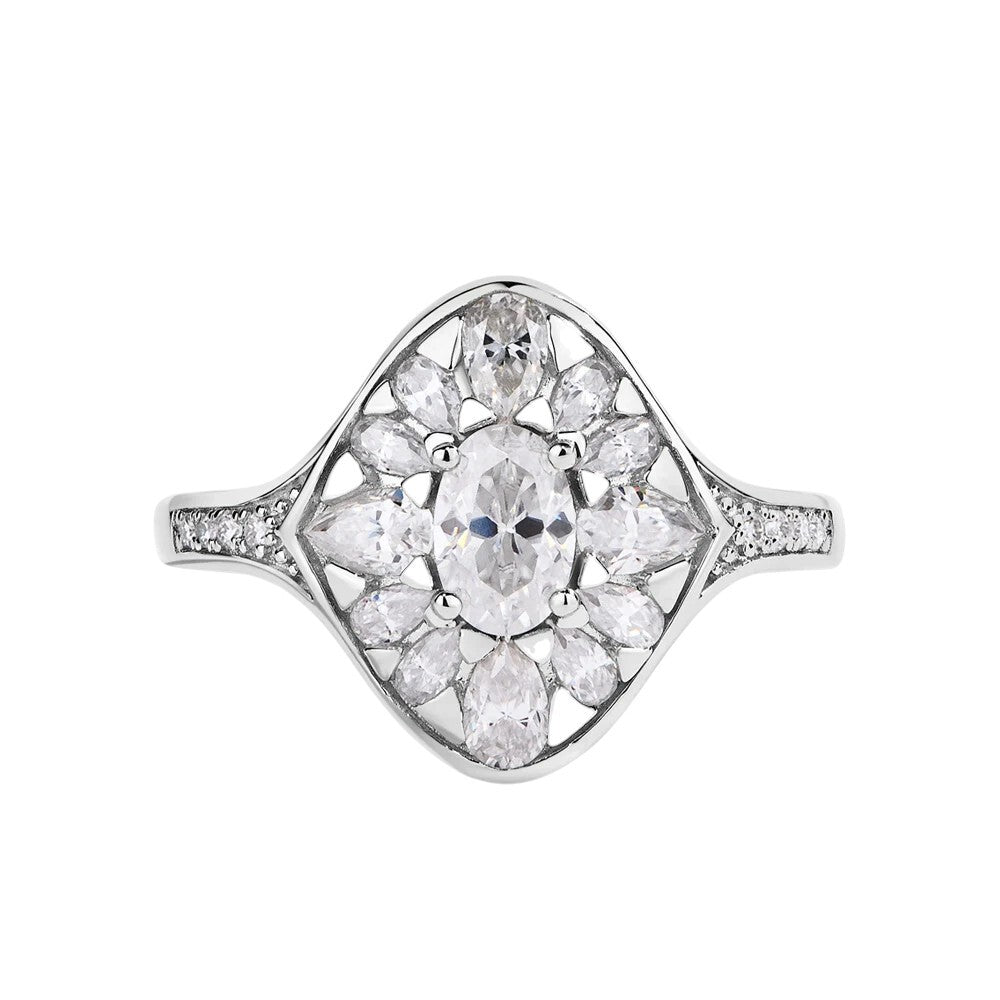 Luxury Oval 2.14Cttw Moissanite Engagement Ring - Ornalux