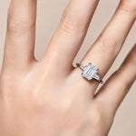 Luxury 3CT Radiant/Emerald Cut Moissanite Diamond Ring - Ornalux