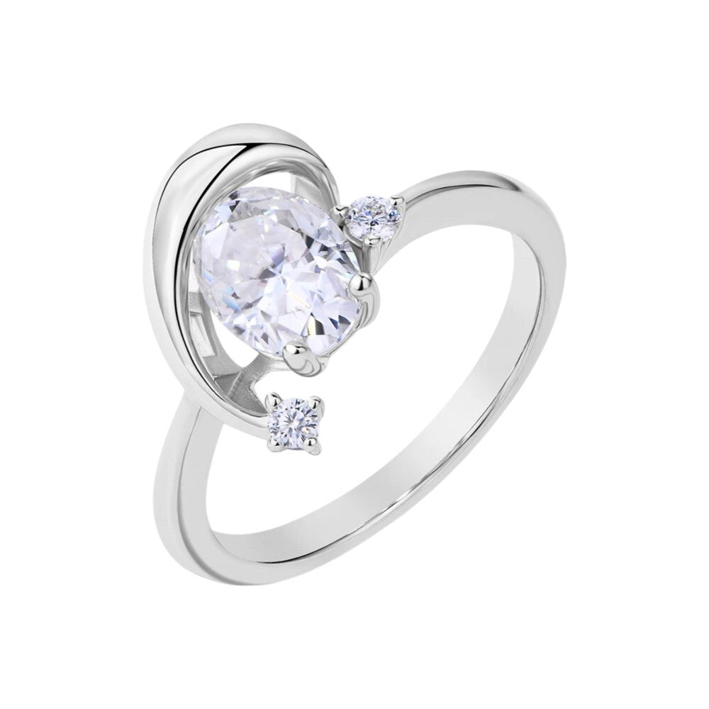 Sparkling Oval Cut Moissanite Diamond Ring - Ornalux