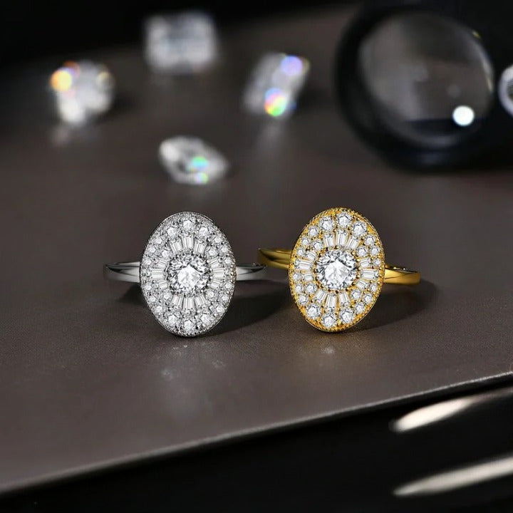 D/VVS1 Round Cut All Moissanite Diamond Ring -  Fine Jewelry Gift - Ornalux