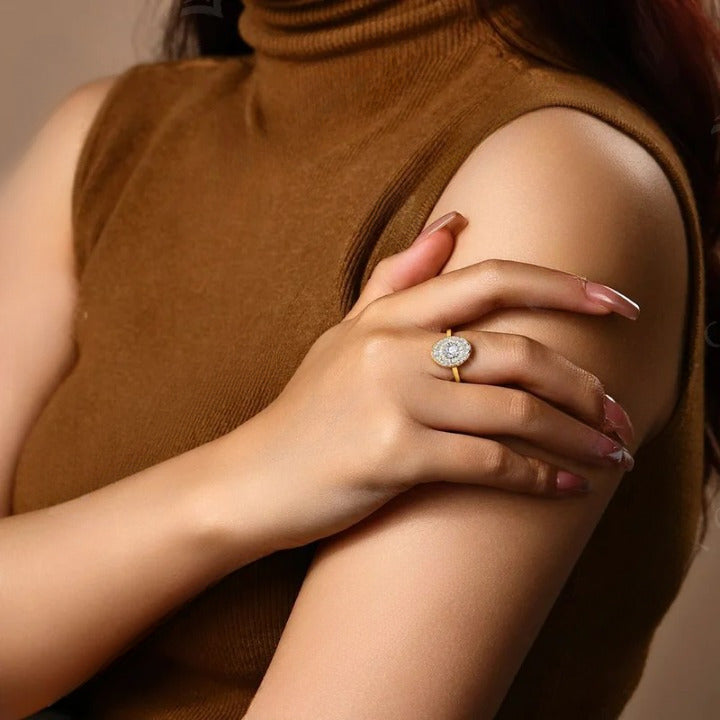 D/VVS1 Round Cut All Moissanite Diamond Ring -  Fine Jewelry Gift - Ornalux