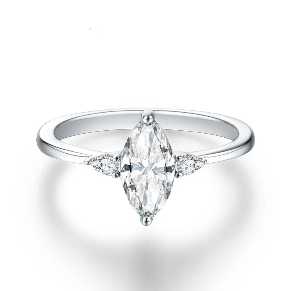 1Ct Marquise Cut Moissanite Ring - Anniversary Jewelry - Ornalux
