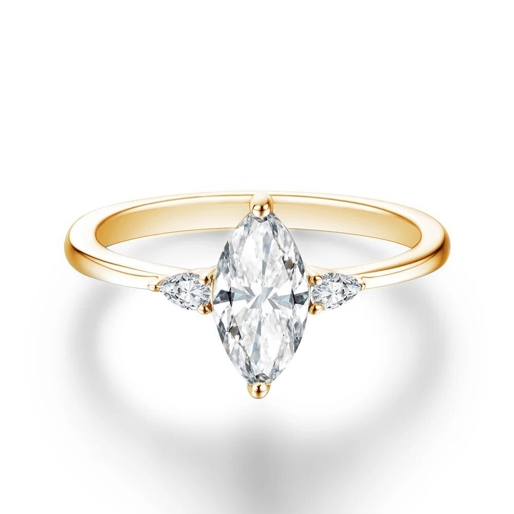1Ct Marquise Cut Moissanite Ring - Anniversary Jewelry - Ornalux