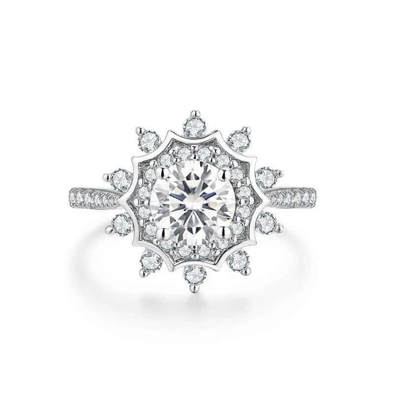 Elegant Moissanite Diamond Round Cut Ring - 1Ct - Ornalux