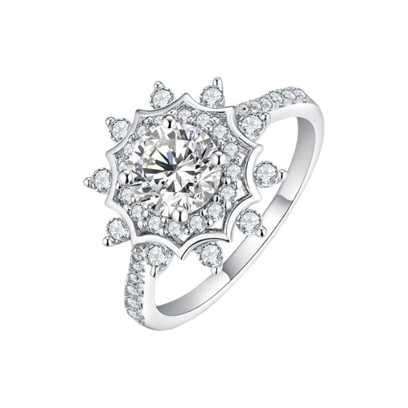 Elegant Moissanite Diamond Round Cut Ring - 1Ct - Ornalux