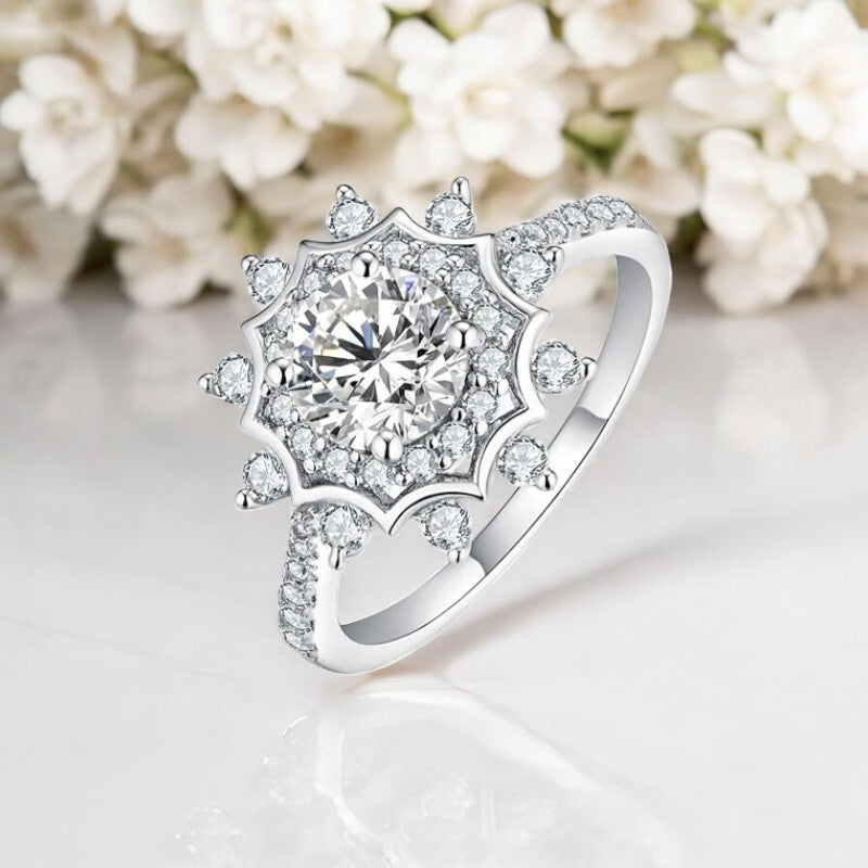 Elegant Moissanite Diamond Round Cut Ring - 1Ct - Ornalux