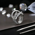 D Color VVS1 Diamond Crossover Moissanite Ring - Ornalux