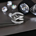 D Color VVS1 Diamond Crossover Moissanite Ring - Ornalux