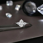 Elegant 2.0Ct Moissanite Pear Cut Silver Ring - D VVS1 - Ornalux