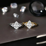 Elegant 2.0Ct Moissanite Pear Cut Silver Ring - D VVS1 - Ornalux