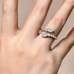 Snake Shape Moissanite Wedding Ring - Pear Cut - Ornalux