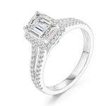 Elegant 1.0CT Emerald Cut Moissanite Ring - VVS1 D Color - Ornalux