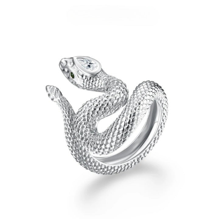 Moissanite Pear Cut Snake Ring - D VVS1 Color, Trendy Gift - Ornalux