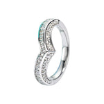 Certified Moissanite Ring V Shape Wedding Band - Ornalux