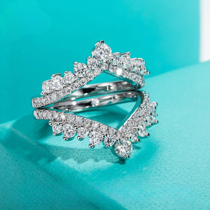 Certified D Color Moissanite Bridal Ring Set - Ornalux