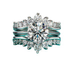 3CT D Color Moissanite Bridal Ring Set - Exquisite Elegance - Ornalux