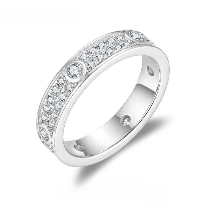 3 Carat All Moissanite Diamond Wedding Ring Band - Ornalux
