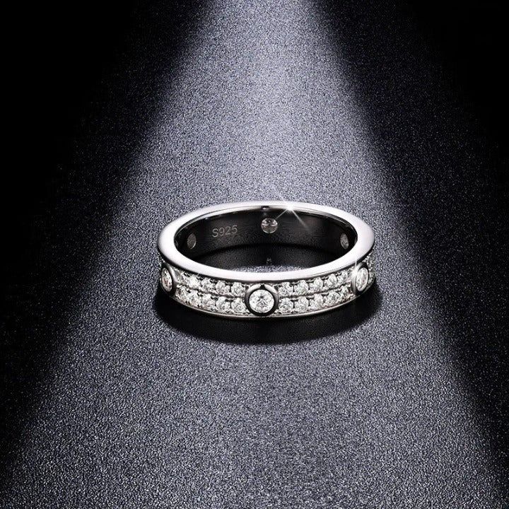 3 Carat All Moissanite Diamond Wedding Ring Band - Ornalux